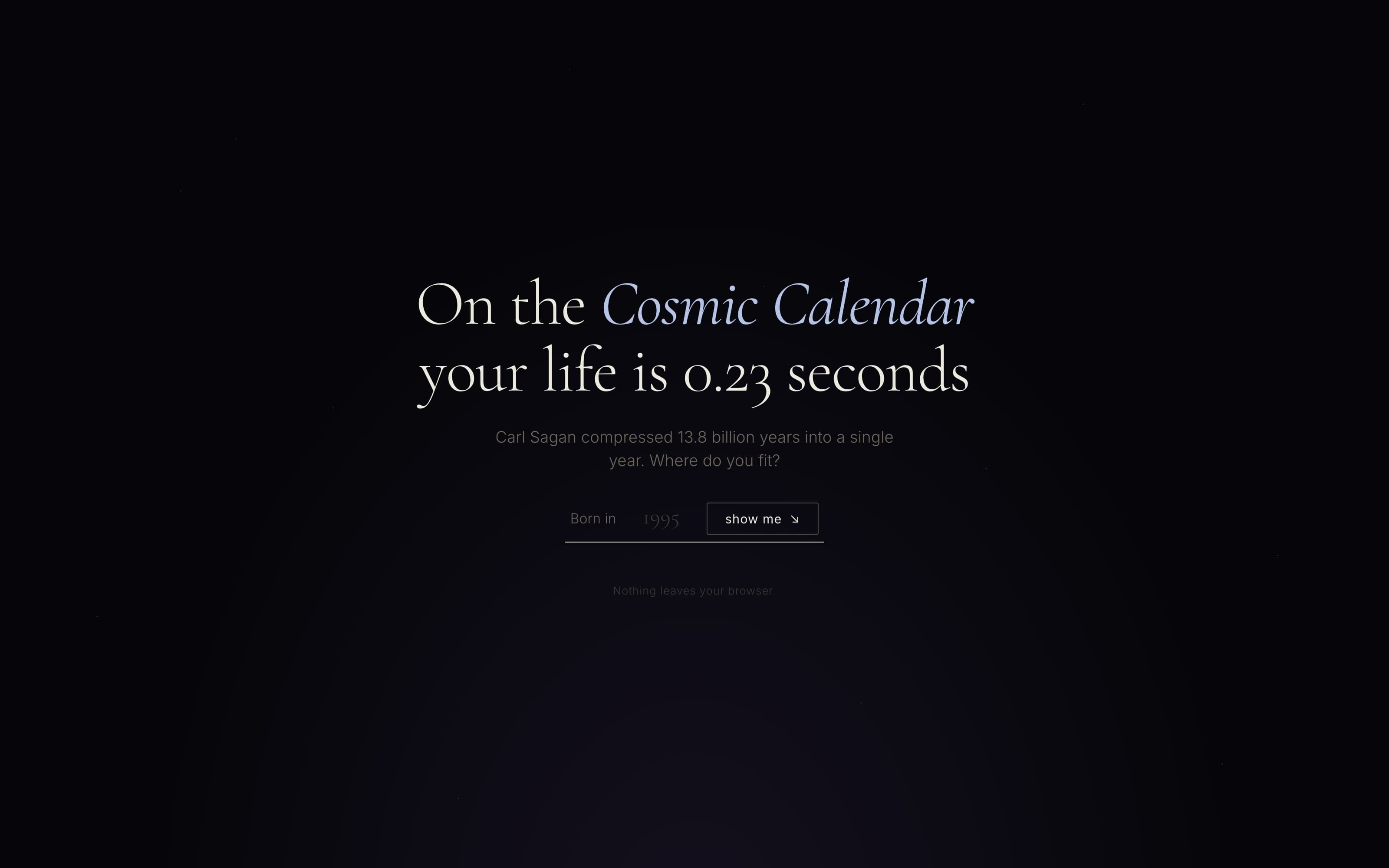Cosmic Calendar